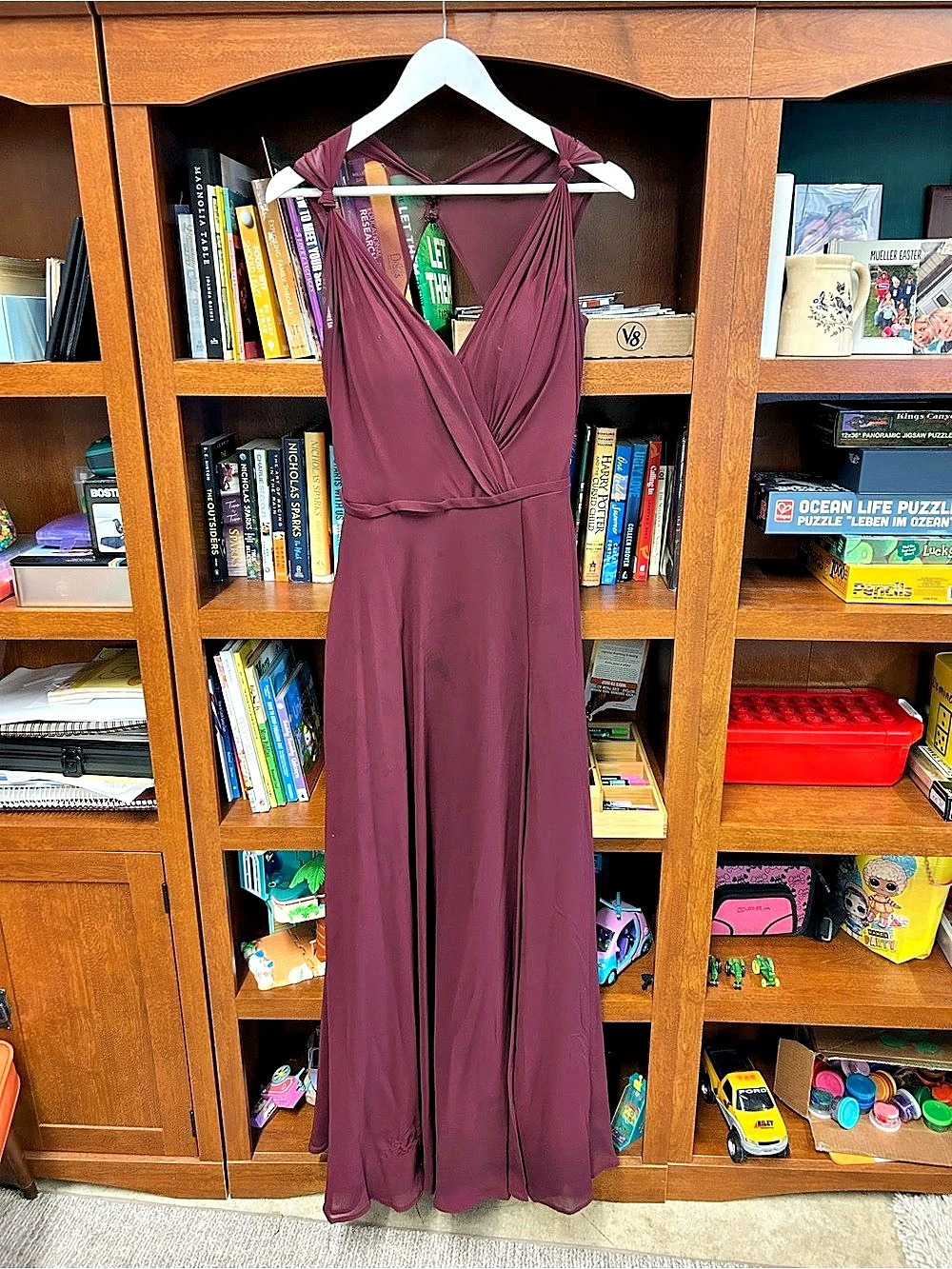 Morilee Burgundy Maxi Dress Size Large